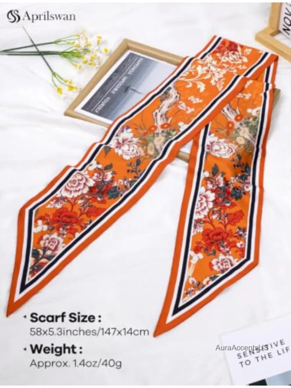 Silk Scarf for Women Fashion Satin Hair Neck Scarf Skinny